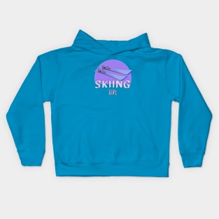 Skiing Girl Kids Hoodie